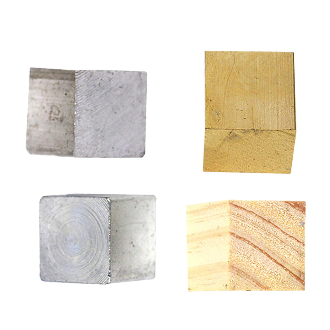 SHINEOFI Kit de 4 Piezas de Bloques de Cobre, Hierro, Aluminio y Madera para Medición de Densidad en Entorno Educativo y Experimentación Científica
