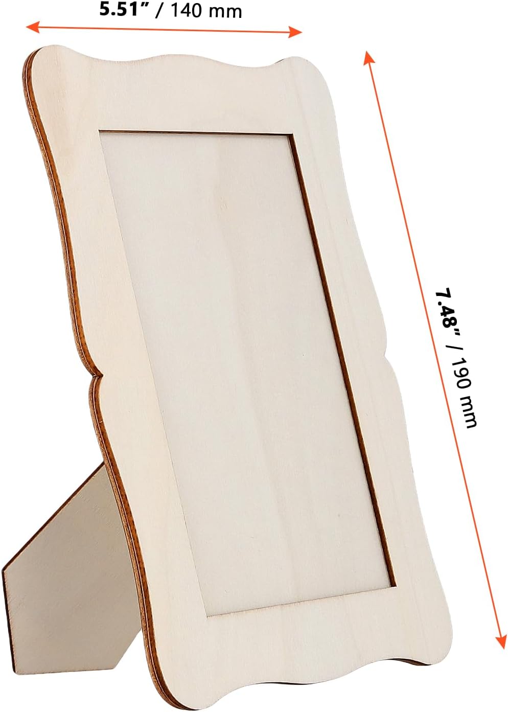 SINJEUN 35 Pack Wooden Picture Frames for Crafts, 5.5 x 7.5 Inch DIY Wooden Photo Frame, Unfinished Wood Frames for Crafts, DIY Painting, Birthday, Wedding, Wave shape