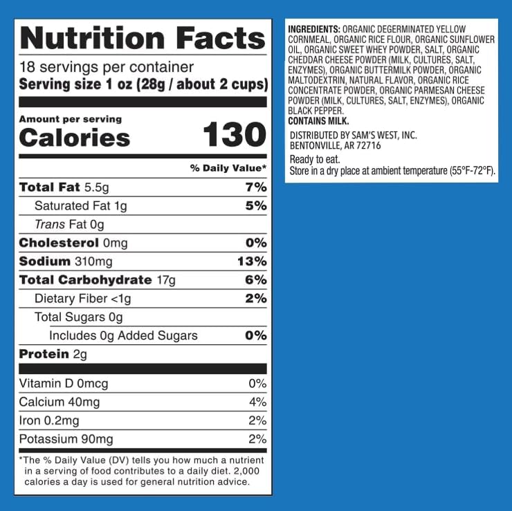 Member Mark Organic White Cheddar Puffs, 18 oz. (Pack of 2)