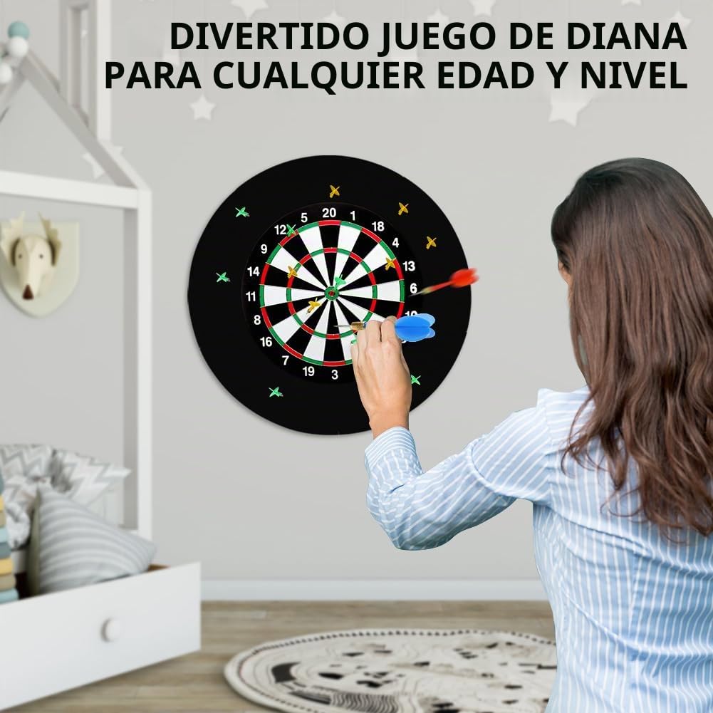 flintronic Protector Diana Dardos, EVA Placa Posterior de La Diana, Almohadilla de Pared Envolvente para Tablero de Dardos, Sin Montaje Adicional, para Los Amantes de Los Dardos, Negro, 45 cm