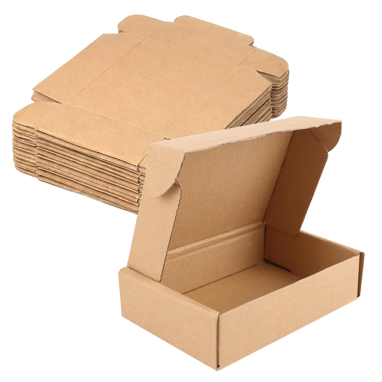 50 PCS Small Cardboard Boxes, 15x10x4cm Small Parcel Postage Packaging Postal Boxes Corrugated Cardboard Shipping Boxes For Posting Business Storing Gift