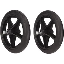 Walker Wheels,Ski Glides 2Pcs Wheelchair Wheel 7in Rubber Rollator Replacement Wheels Low Noise Walker Caster Replacement Part for Rollator