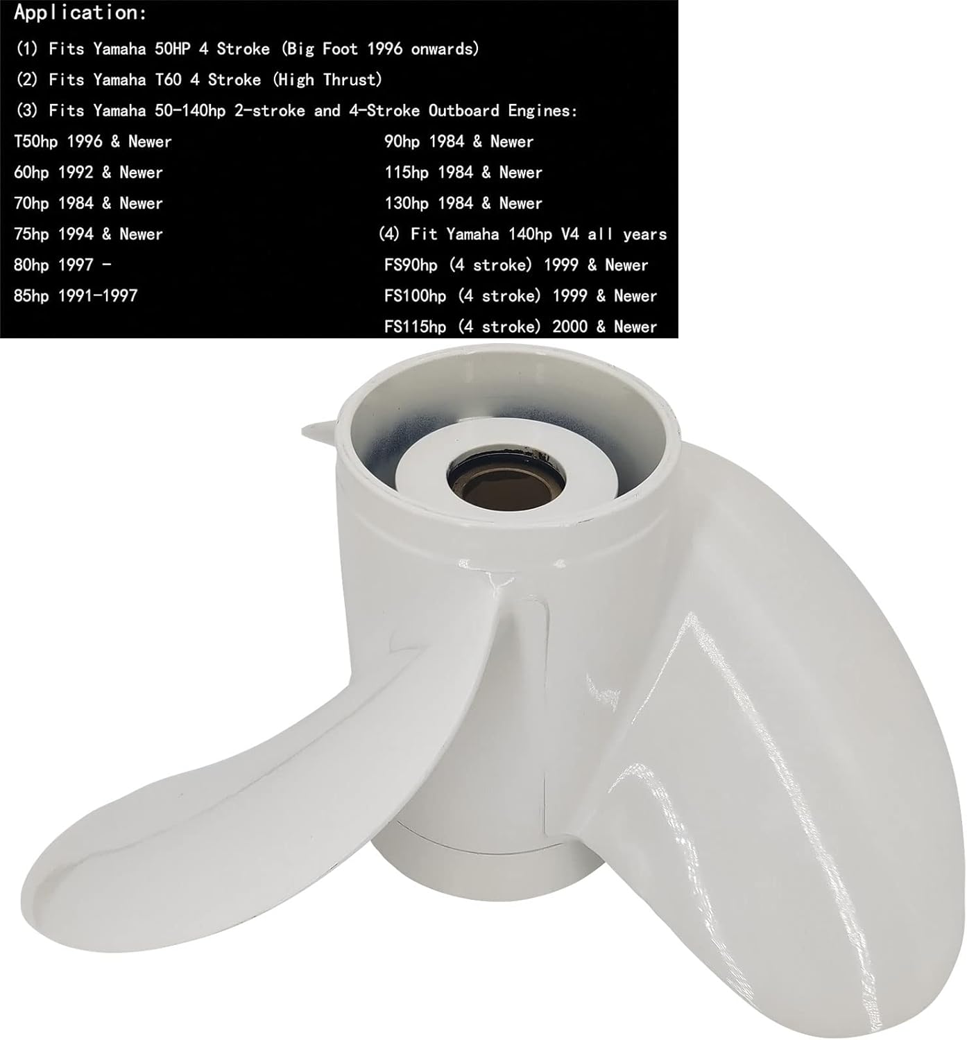 13x19-K 6E5-45941-00-EL Boat Motor Aluminum Outboard Propeller - for Yamaha Outboard Engines 50HP 60HP 70HP 75HP 80HP 85HP 90P 100HP 115HP 130HP 140HP - 15 Tooth-RH