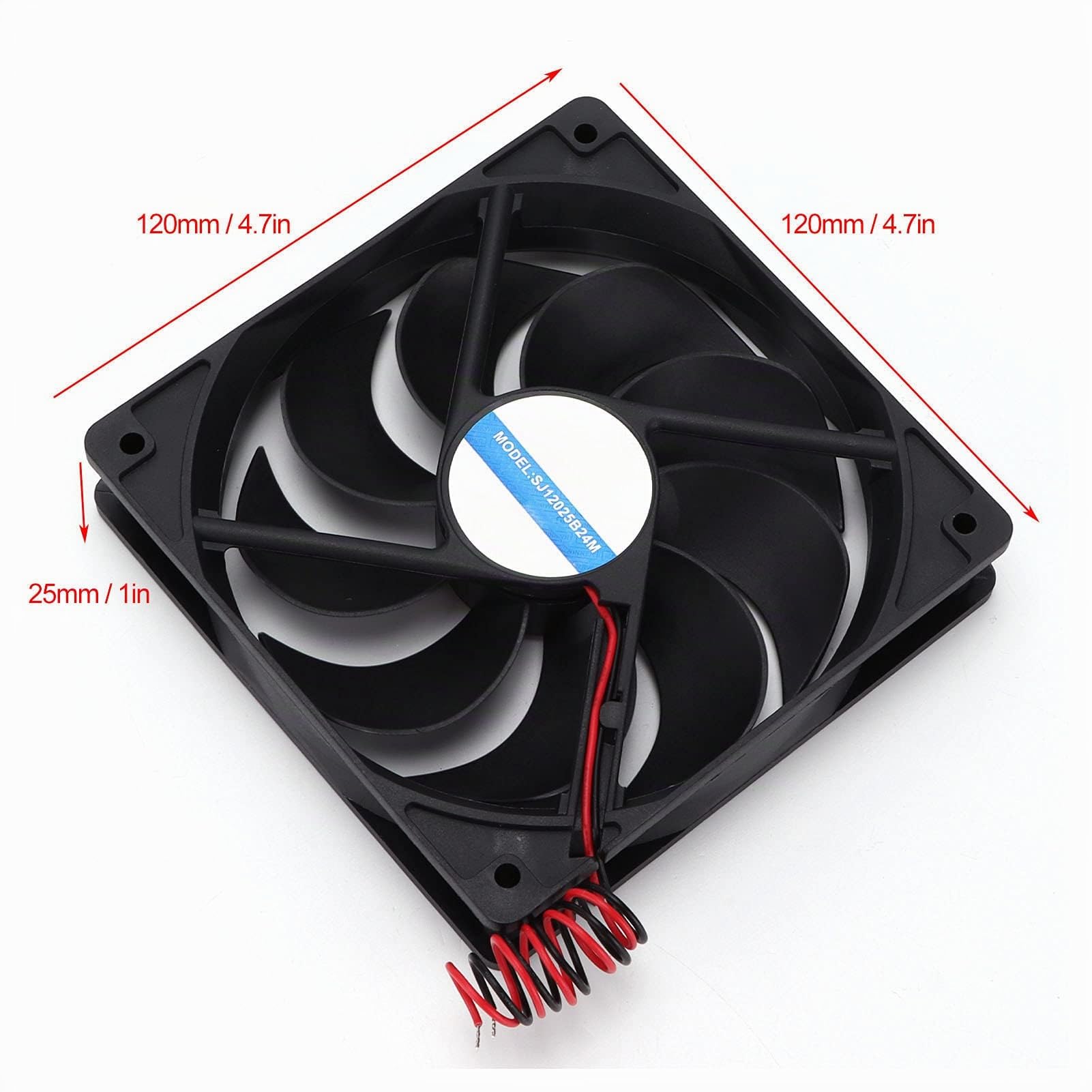 Extractor de Aire, Ventilador de Ventilación de Aire de 4,7x4,7 Pulgadas, 12V/24V, Ventilador de Escape de Refrigeración, Rotación Inversa hacia Adelante, ABS para RV Campers Yacht(12V)