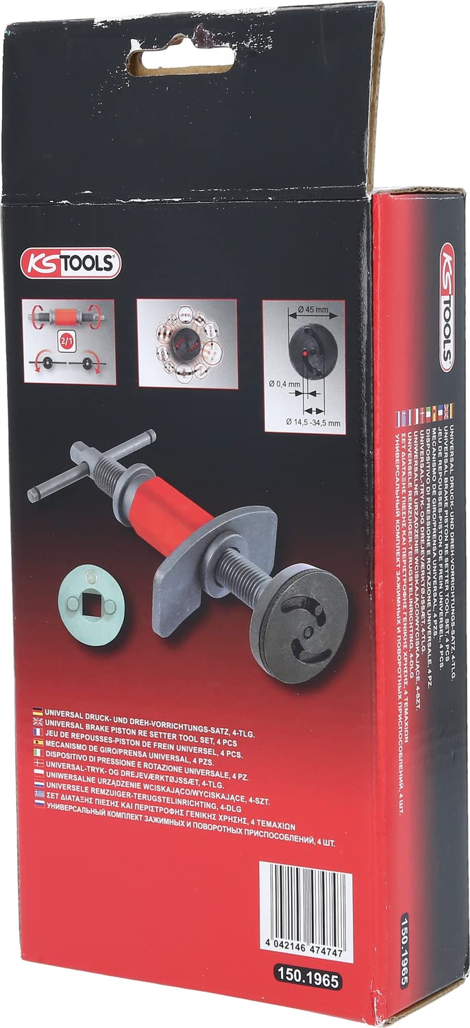KS Tools 150.1965 Universal Bremskolben-Rückstell-Werkzeug-Satz, 4-tlg, Farbig