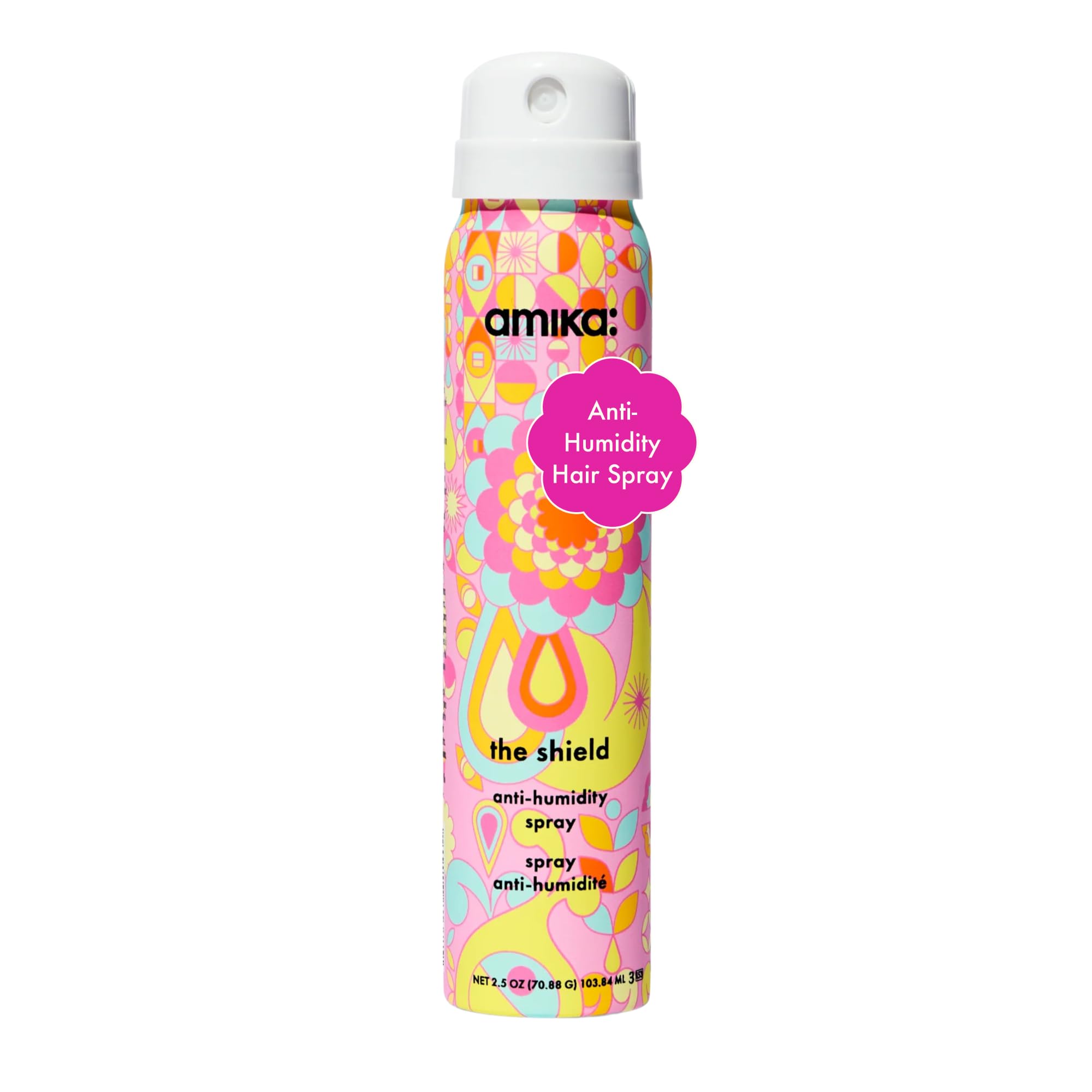 amika the shield anti-humidity hairspray - hair spray for women with heat protection + frizz control - contains UV filters to help prevent sun damage (103 ml)