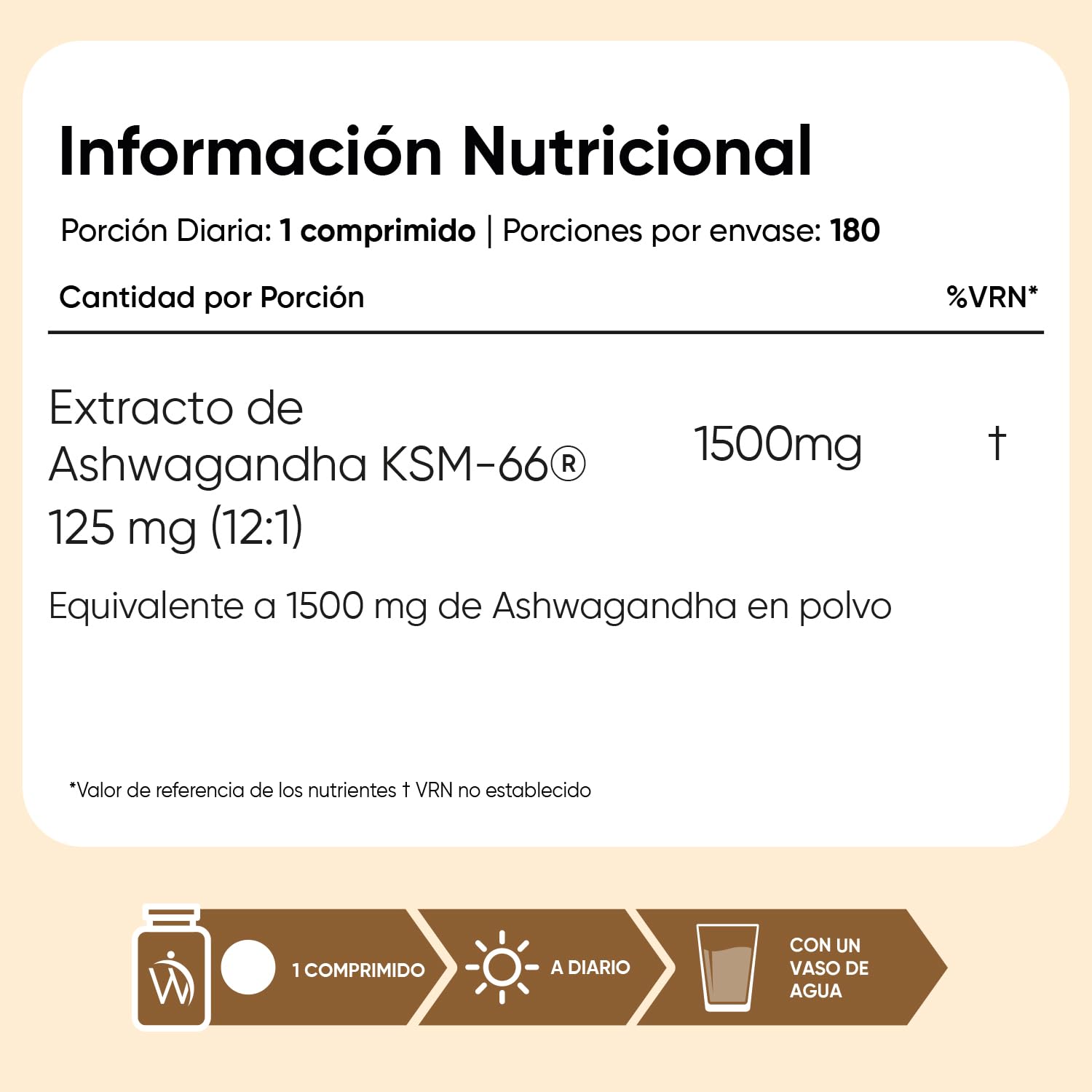 Ashwagandha KSM-66 1500mg, 180 Comprimidos, 6 Meses de Suministro - 12:1 del Extracto de la Raíz de Withania Somnifera, Apto para Veganos, Sin Estearato de Magnesio ni OGM