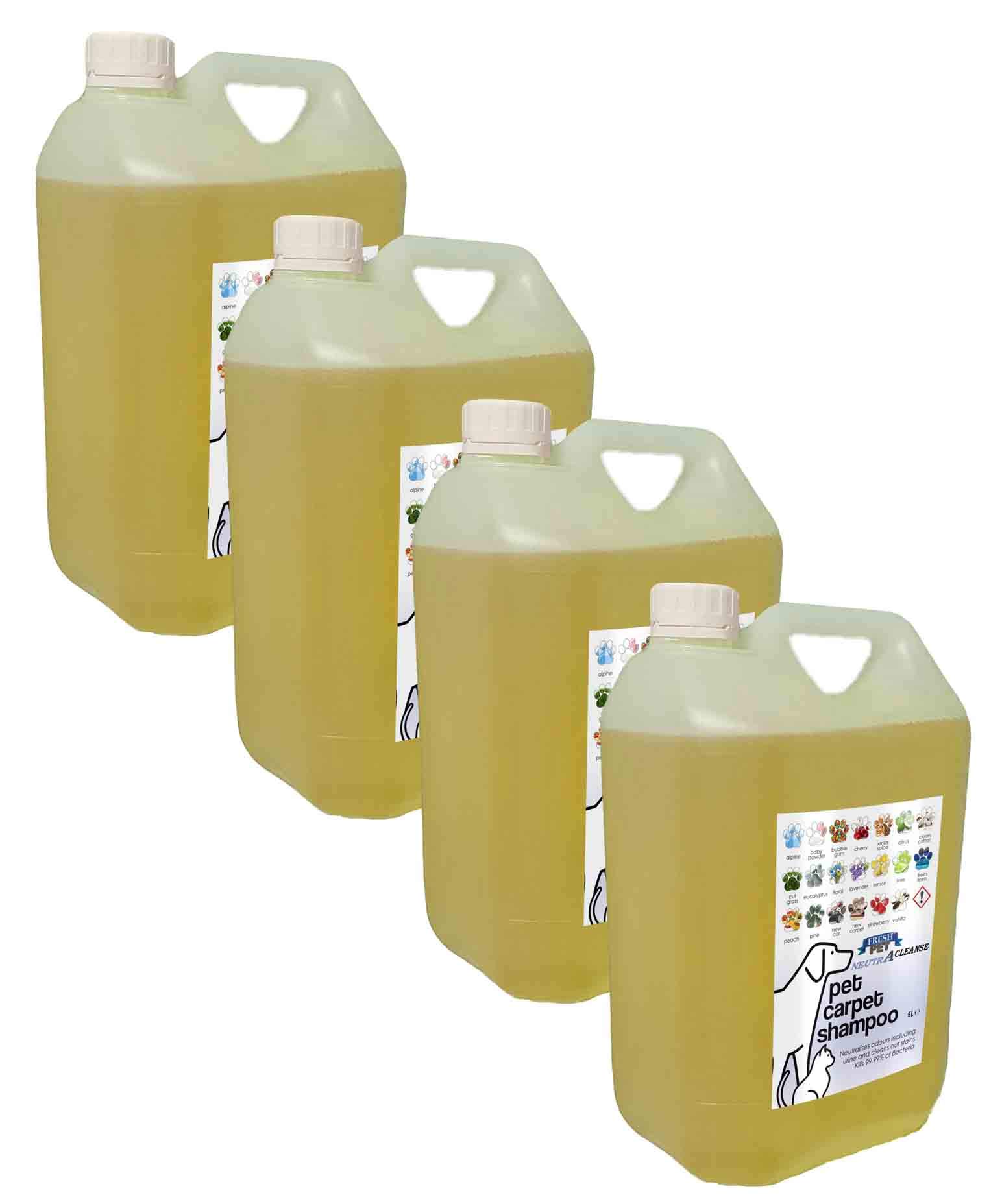 Fresh Pet Ultimate Carpet Shampoo - made to tackle Pet Odour - 20L (4 x 5L) Range (LEMON)