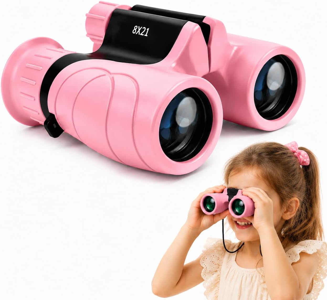 Kids Binoculars for 3-12 Boys and Girls | High Resolution 8 x 21 Compact Binoculars for Kids ,Perfect for Bird Watching, Hiking,Camping,Travel, Christmas Birthday Gift