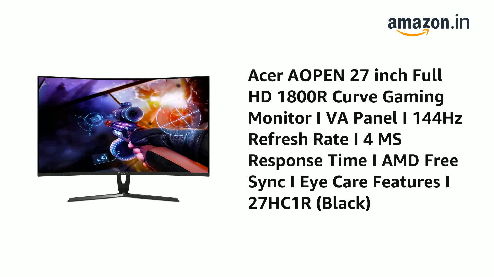 AOPEN 27 Inch(68.5Cm) Full Hd 1800R Curve Gaming LED Monitor