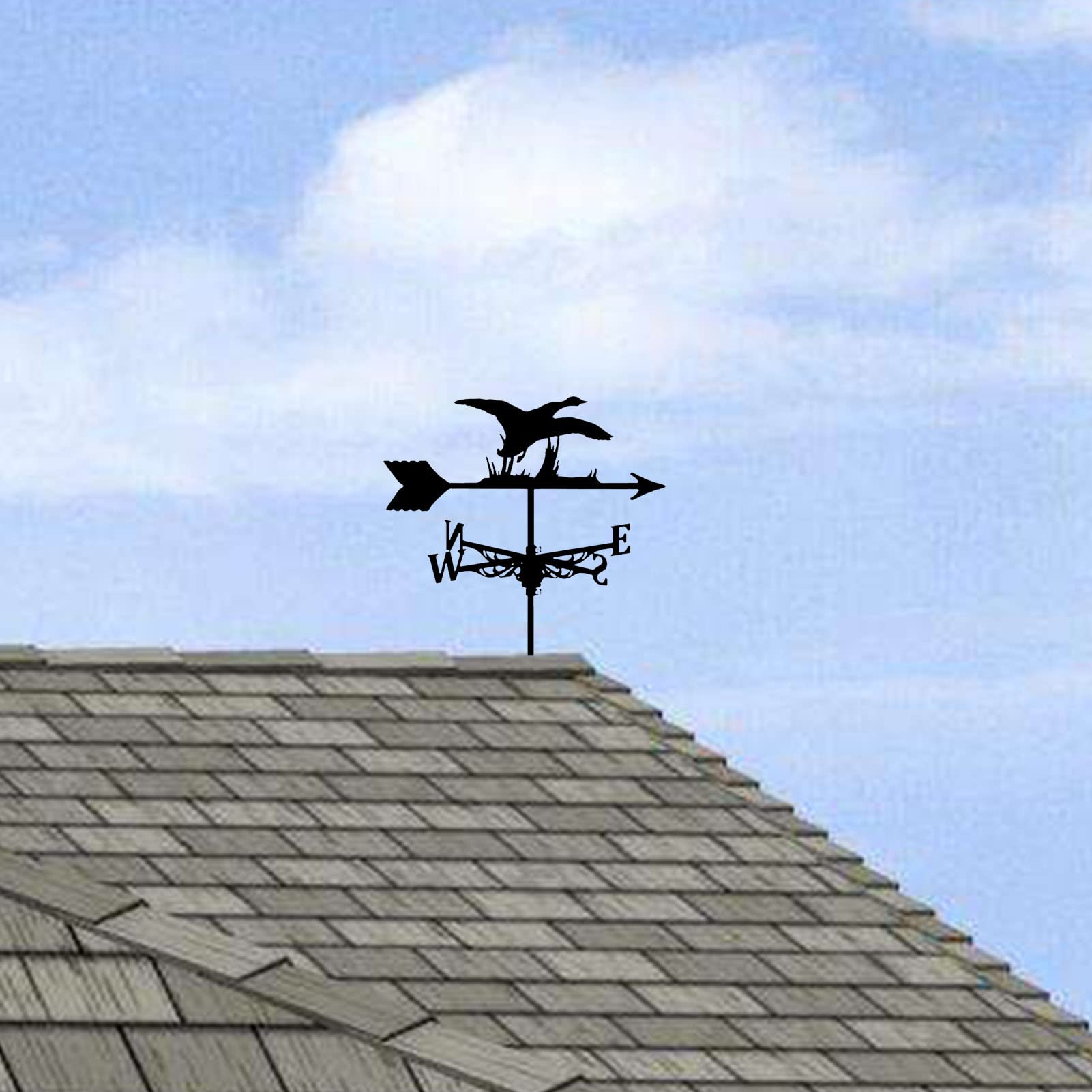 Klassieke dakwindwijzer, duurzame metalen windvaan, retro zwarte spuitverf, windrichtingaanwijzer voor buiten, tuin, tuin, garage, schuur, decoratie
