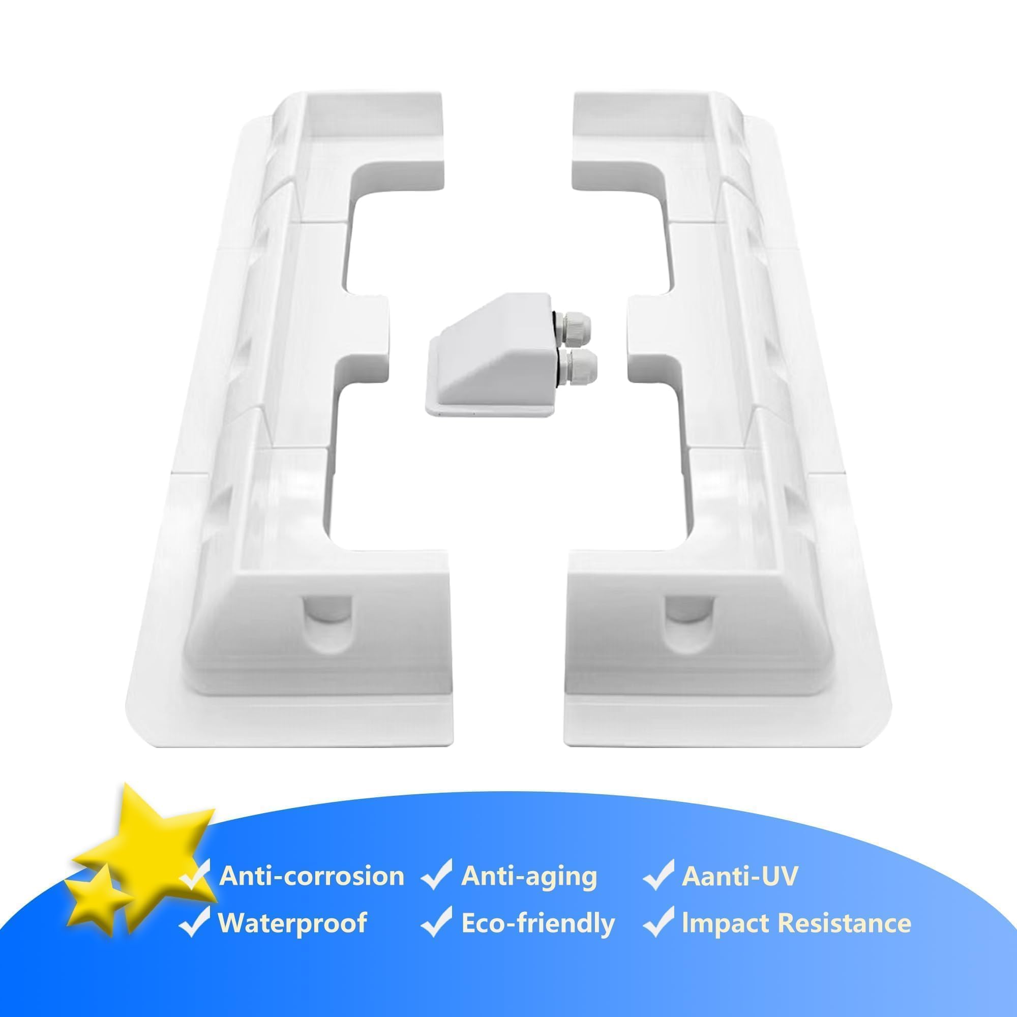 Kit portamoduli solari HISports in plastica ABS, 7 pezzi, accessori robusti per pannelli solari su tetto piano, fissaggio per camper, bianco