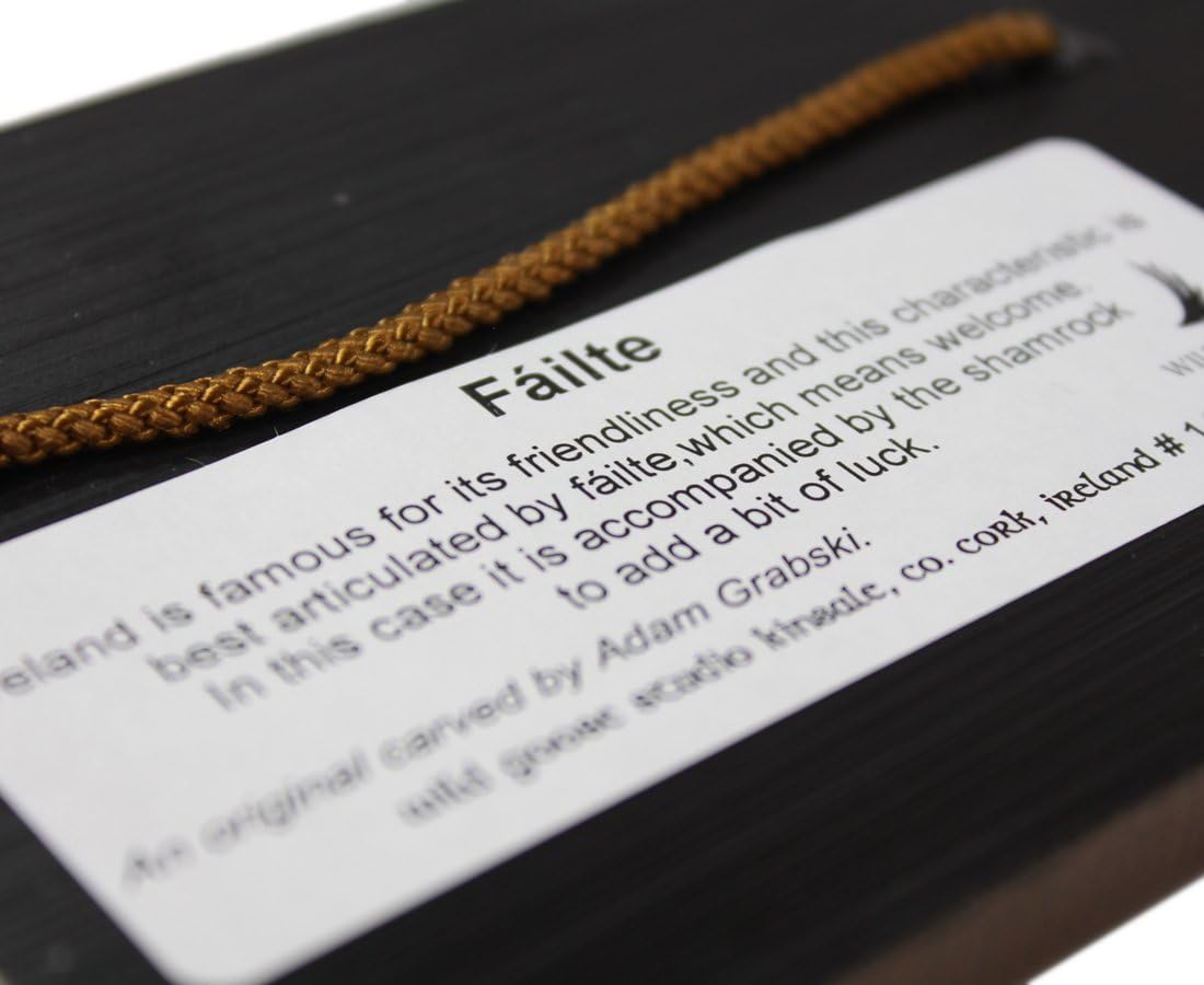 Wild Goose Failte Sign Irish Welcome and Shamrock Resin Cast Coated In Bronze 8 Inches Long by 4 Inches Tall Made in Ireland