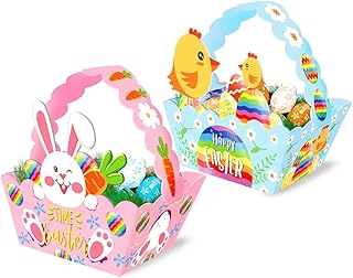 2pcs Happy Easter Egg Hunt Paper Baskets for Kids