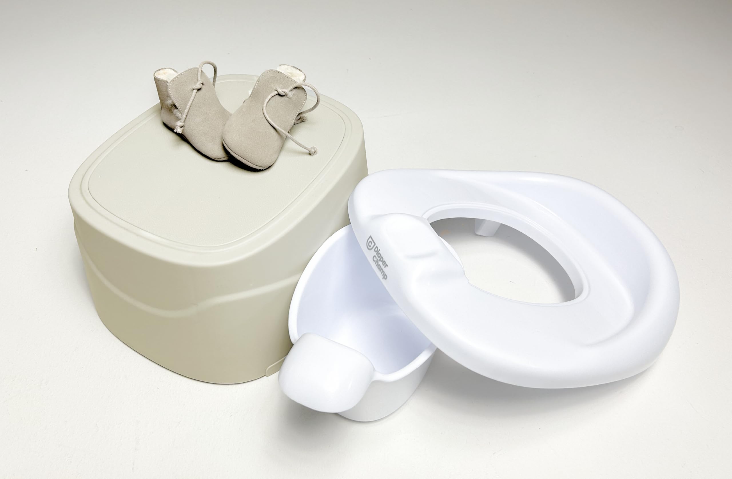 DiaperChamp Potty Set 3 in 1 – Vasino per bambini, sedile WC e sgabello con sgabello per bambini, vasino per bambini, per bagno, WC, sgabello per bambini, colore: beige