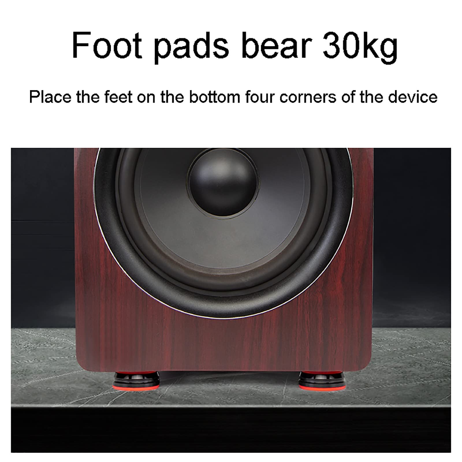 TEmkin Supporto per Altoparlante,Punte per Altoparlanti, 4 Piedini di Isolamento per Altoparlanti HiFi 41 × 20 mm, Piedini per Giradischi per Amplificatore/Altoparlante/Giradischi/Lettore HiFi