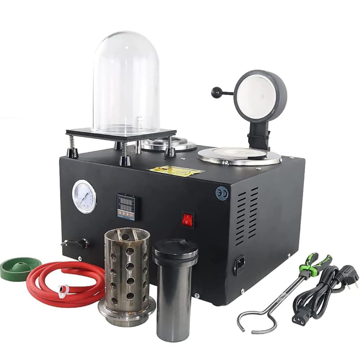Jozyjul 3Kg 2000W Vacuum Casting Machine,Professional Lost Wax Casting,2282°F Metal Melting Furnace With Vacuum Pump Kit And Graphite Crucible For Gold Silver Casting Jewelry Making