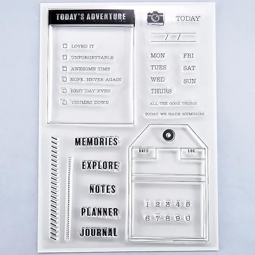 Miniatura 1 de Kwan Crafts Words Today's Adventure Memories Explore Label Sellos transparentes para decoración de tarjetas y álbumes de recortes DIY 3052510