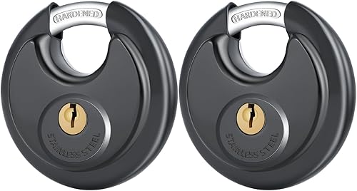 DAYGOS Candado con llave similar, grillete de 38 pulgadas de acero inoxidable con llaves para unidad de almacenamiento, cerradura impermeable