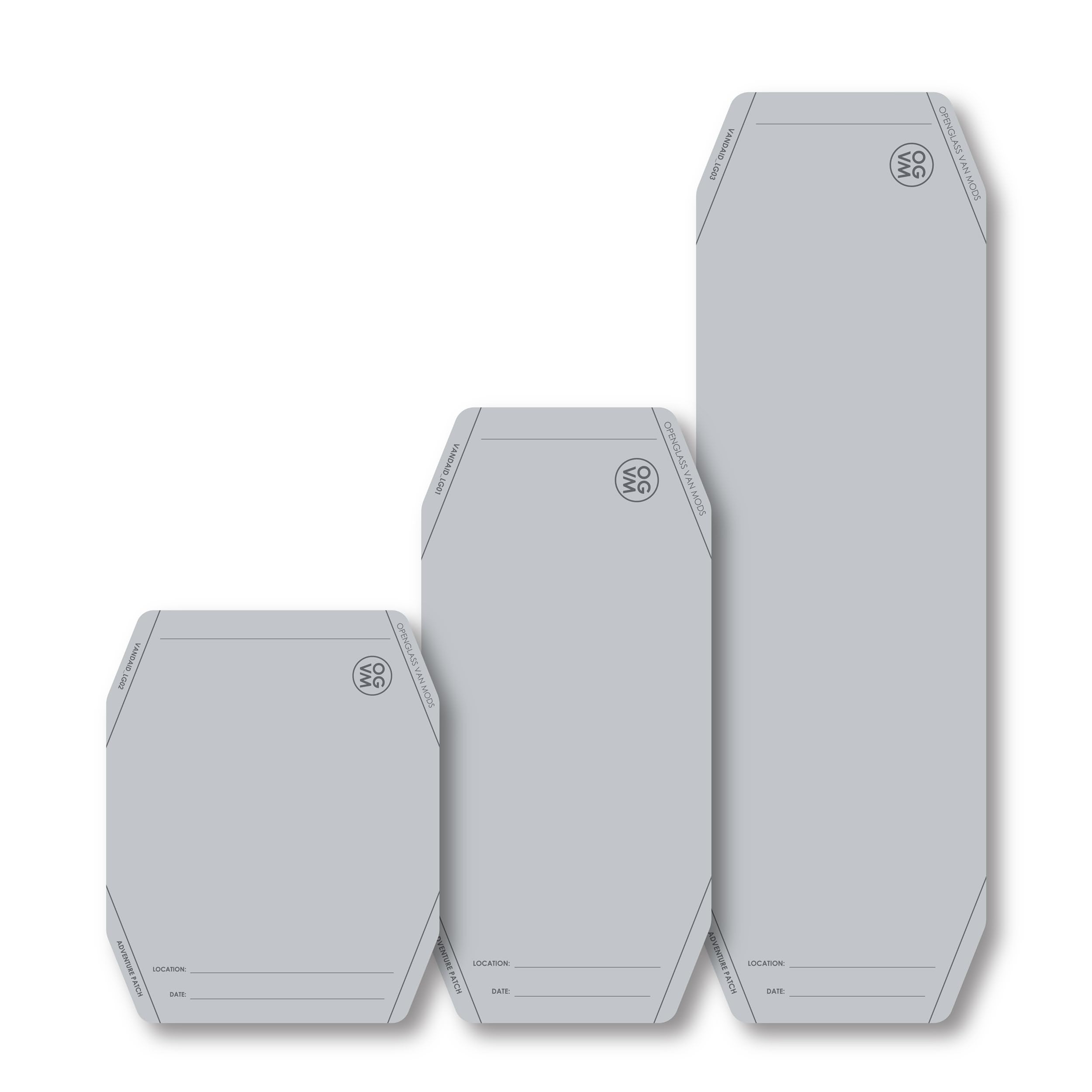 OpenGlass Van Mods - Vandaid Adventure Patches (Lght Grey, 3 Pack) - Automotive Scratch and Dent Cover, Car Rust Patch & Car Scratch Repair