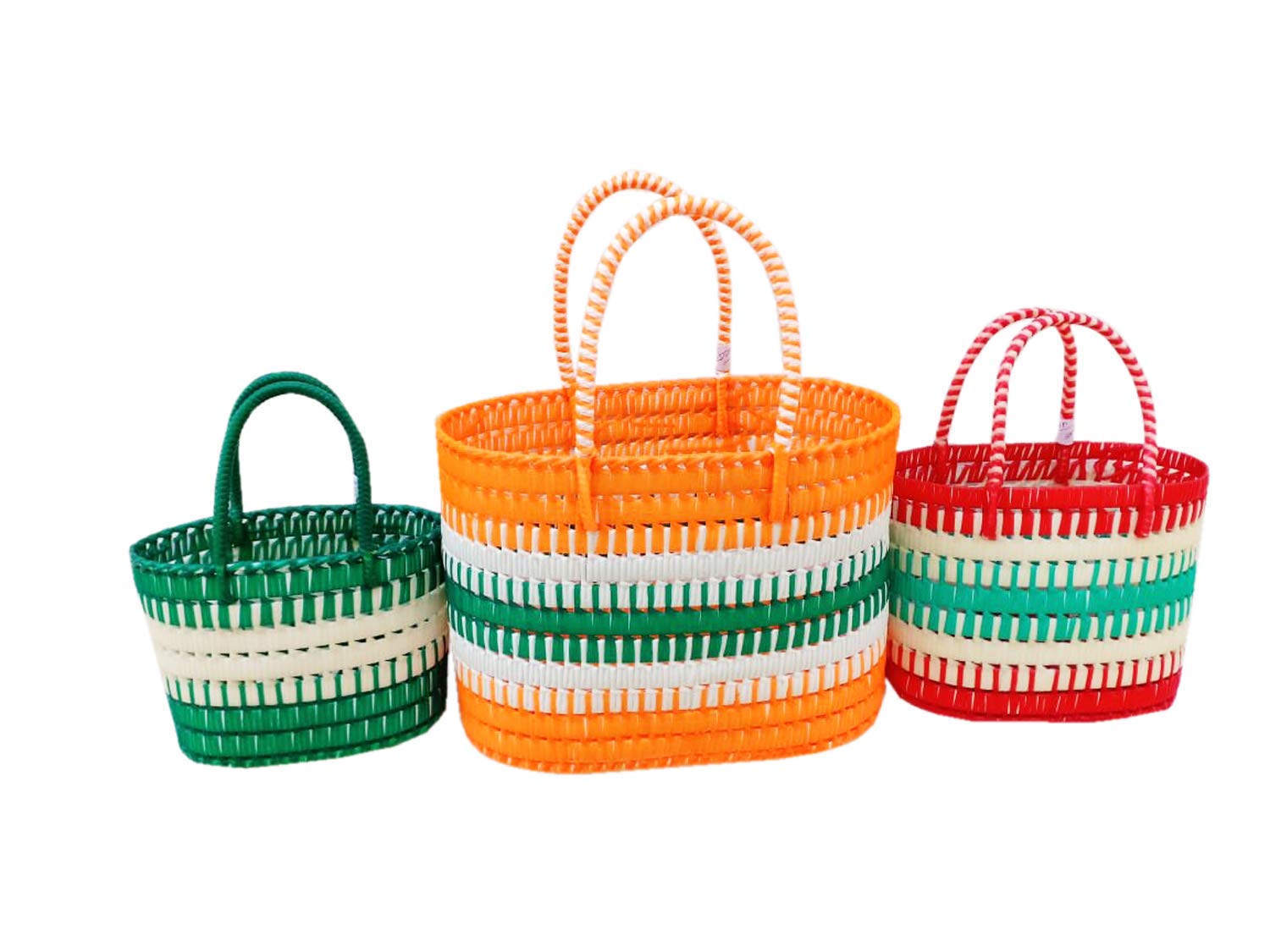 Alshafa 2Piece Plastic Handmade Grocery Bag_S and M Size_Assorted Colours