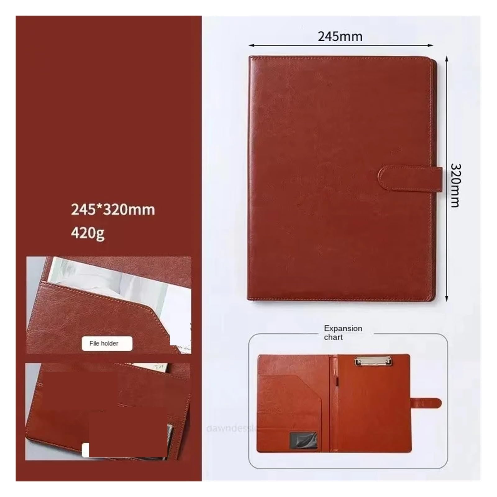Music Sheet Chormappe Ordner-Portfolio-Binder | Organisator von Vorstellungsgesprächen, hält juristische Unterlagen und A4-Dokumente bereit(Brown)