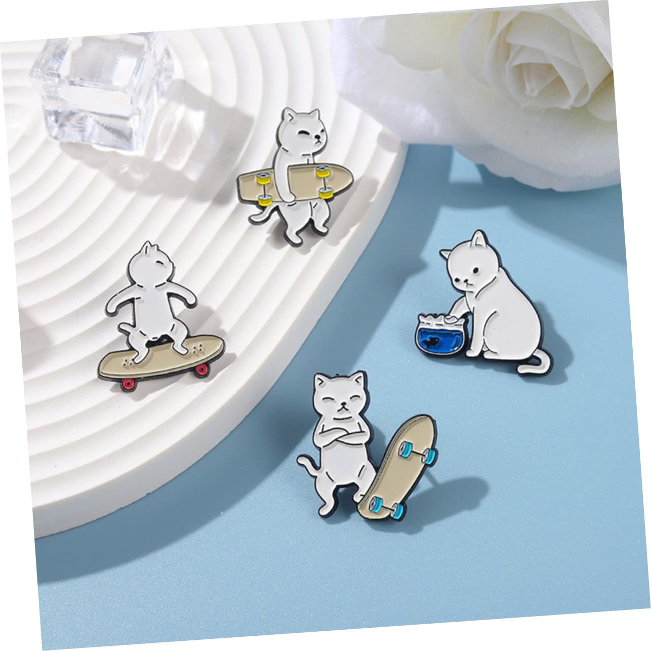 BESPORTBLE Abzeichen Schmuck Katzen Brosche Tier Emaille Pin Cartoon-brustpin Niedliche Brosche Cartoon-emaille-broschen Katzenbrosche Tier-revers-brosche Stellnadel Legierung