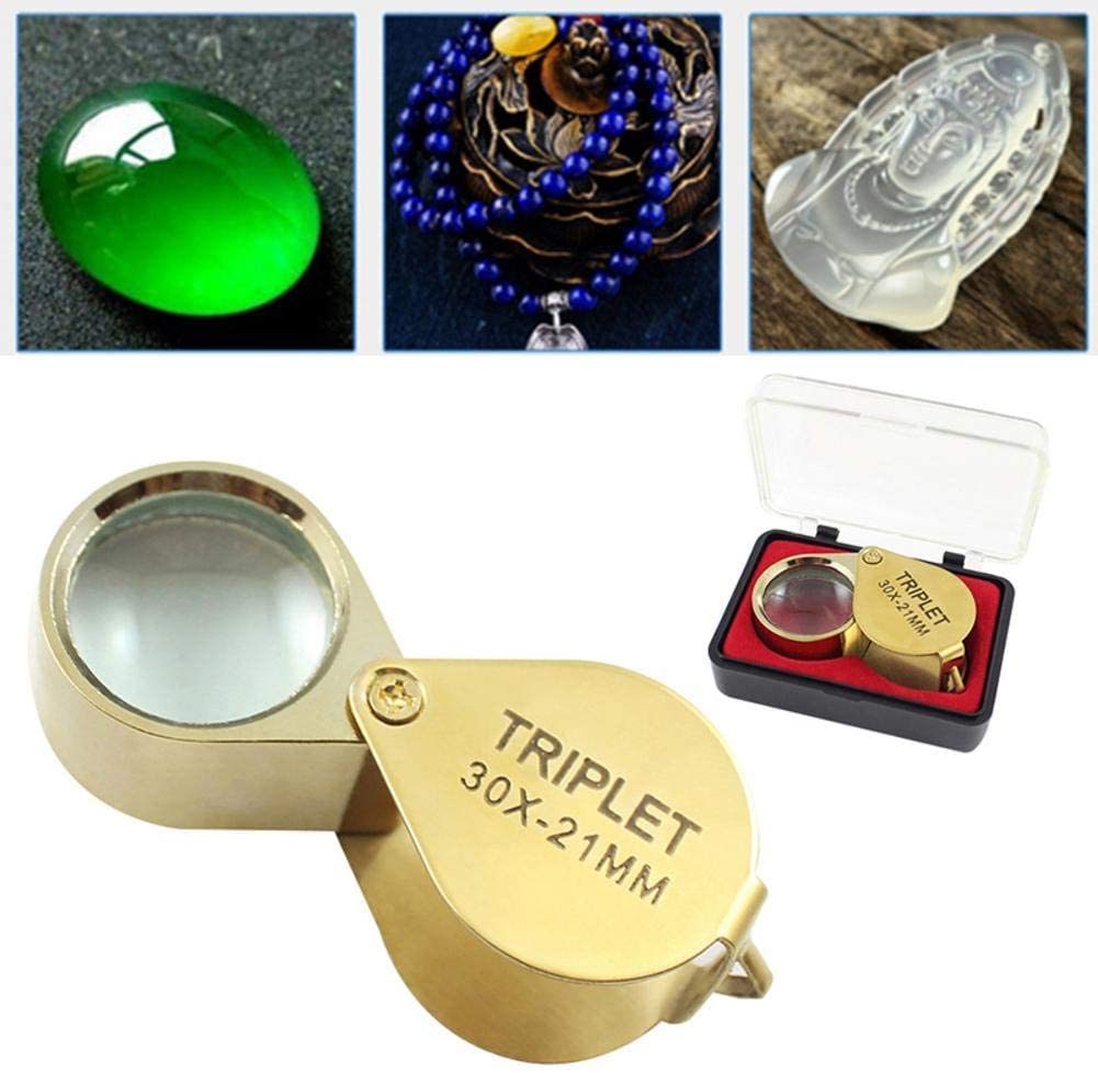 Lupe, tragbar, 30-Fach, Juwelier-Lupe, Gold-Augenlupe, Juweliergeschäft, Mini-Lupe, 42 x 25 x 18 mm Stabilize