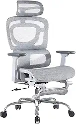 Cadeira De Escritório Ergonômica Mônaco Wt07 Luvinco Malha Respirável Com Suporte Lombar Adaptável Apoio Para Pés Retrátil Encosto Ajustável Seis Posições Suporta 200kg