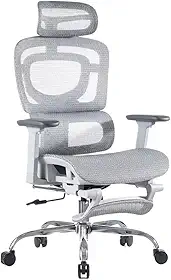 Cadeira De Escritório Ergonômica Mônaco Wt07 Luvinco Malha Respirável Com Suporte Lombar Adaptável Apoio Para Pés Retrátil Encosto Ajustável Seis Posições Suporta 200kg
