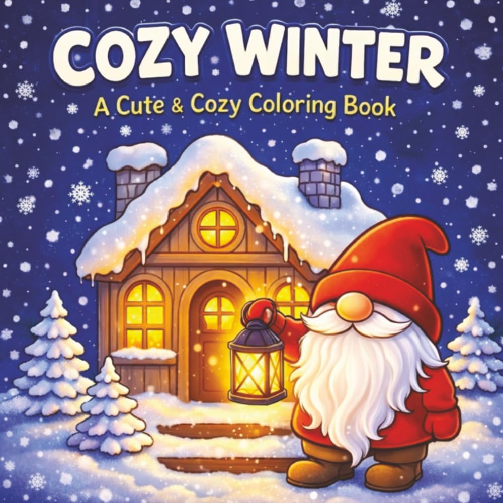 Cozy Winter: A Bold and Easy, Comfy Coloring Book with a Cute, Hygge Vibe for Adults, Teens, and Kids