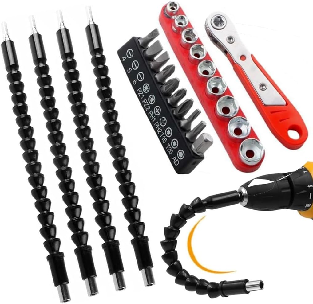 Superbit Screwdriver Flexible Drill Bit Extension Tool Set, Super Bit