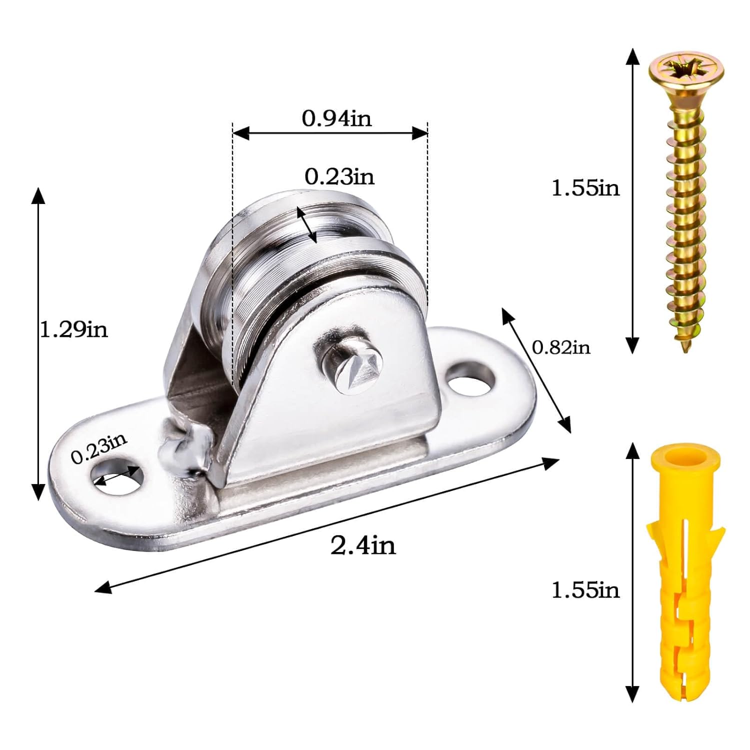 Small Pulley Block,with Bearing Fixed Pulleys Wheel,Rope Pulley for Cord, Clothesline, Paracord 10Pack