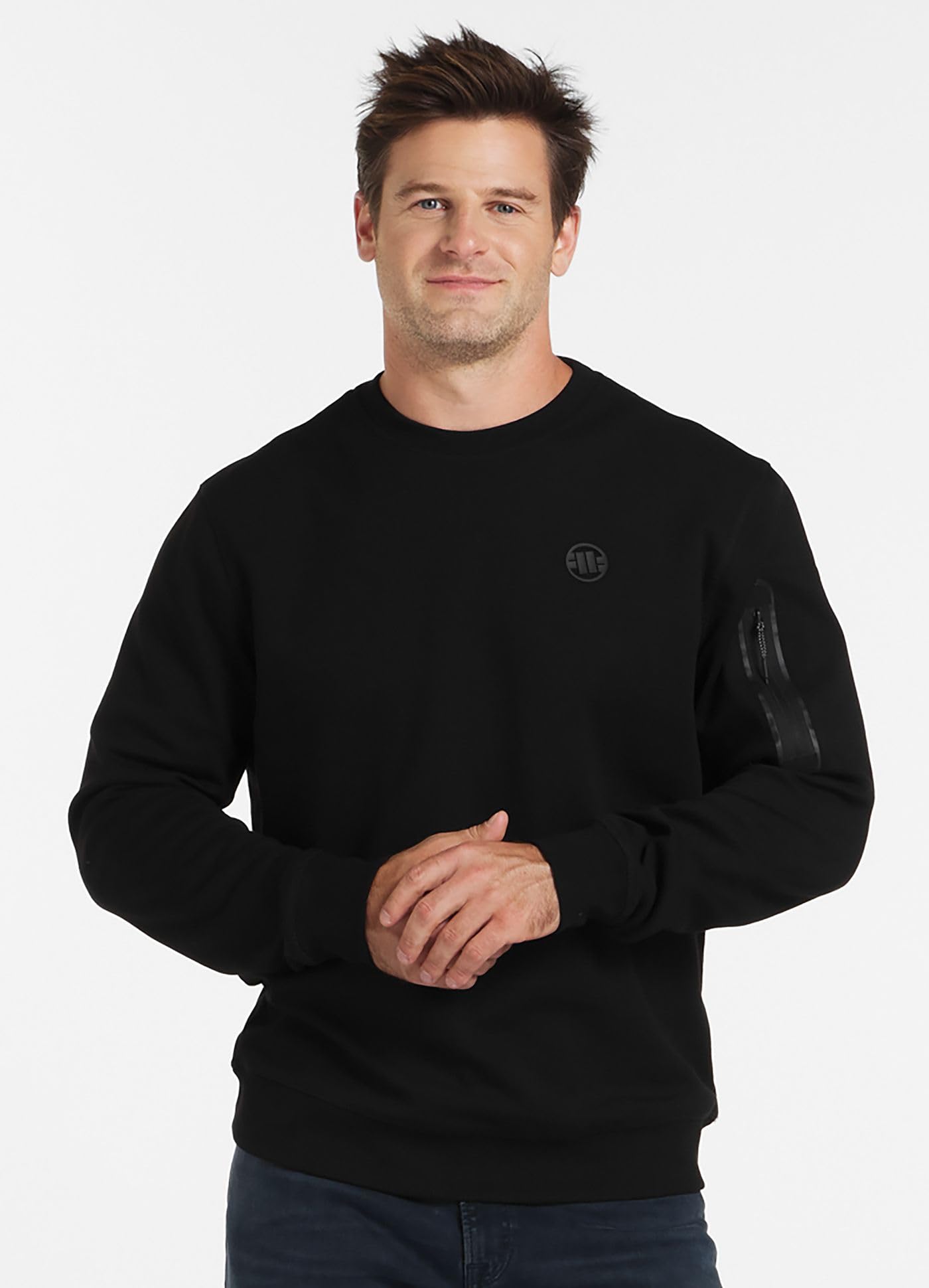 PITBULL Herren Sweatshirt Crewneck Seahill Sportlicher Pullover Pit Bull West Coast Performance Pro+ Linie, Elastische Bündchen, Atmungsaktiv