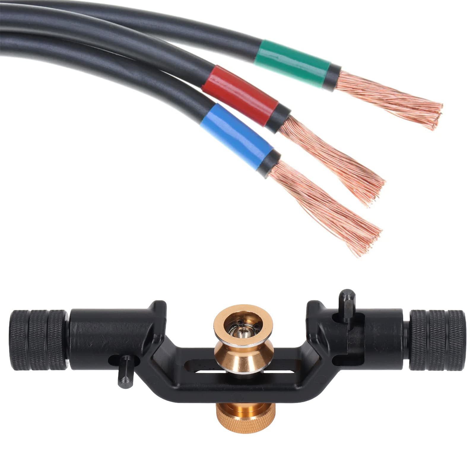 Fafeicy Outil de Dénudage de Fibre Optique, Double Tête, Alliage d'Aluminium, Réglable 8-28,6mm, pour Câble Blindé
