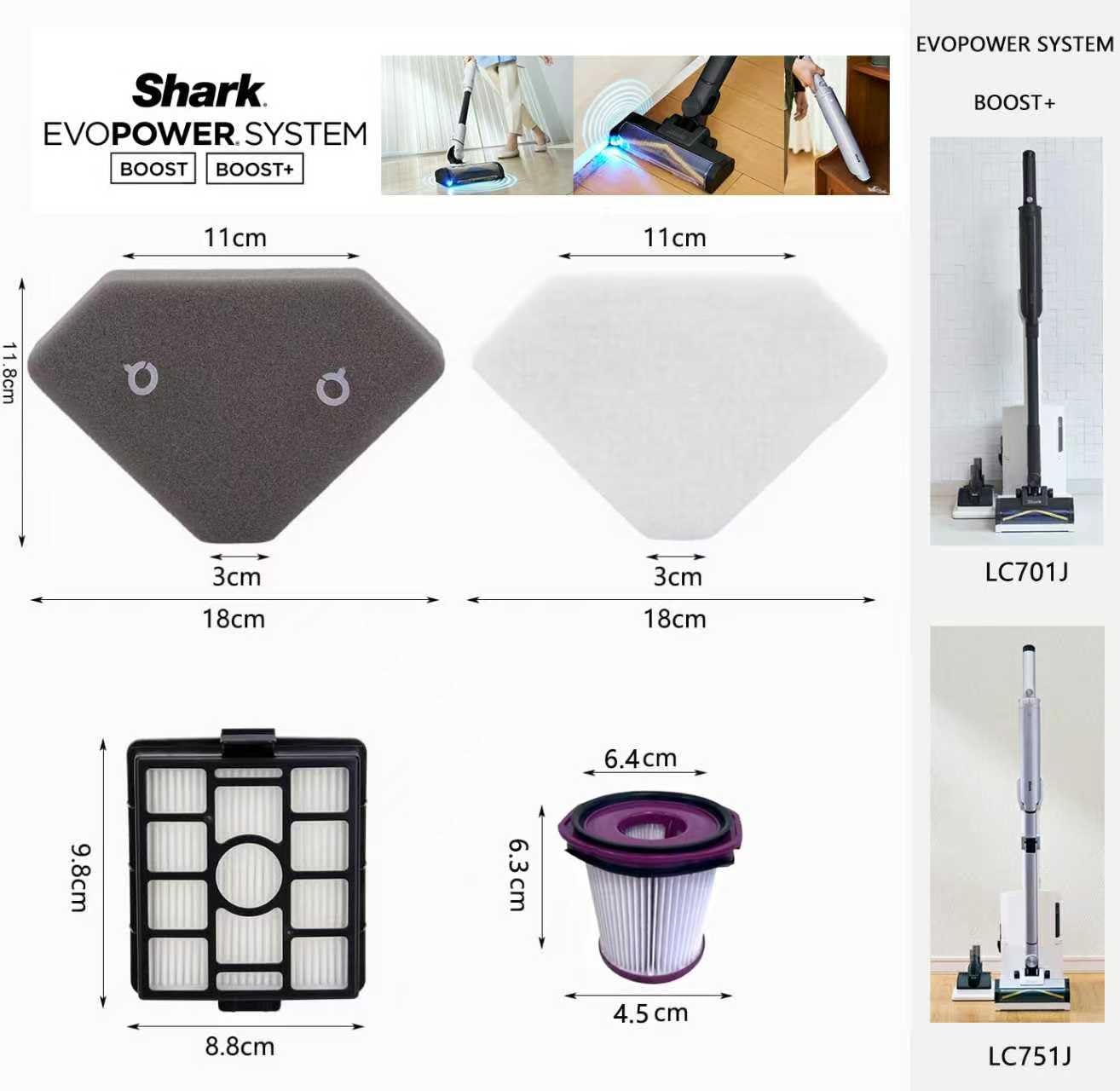 Amazon.co.jp: Emdou掃除機フィルターHEPA交換品型番XFFCJ200適用Shark
