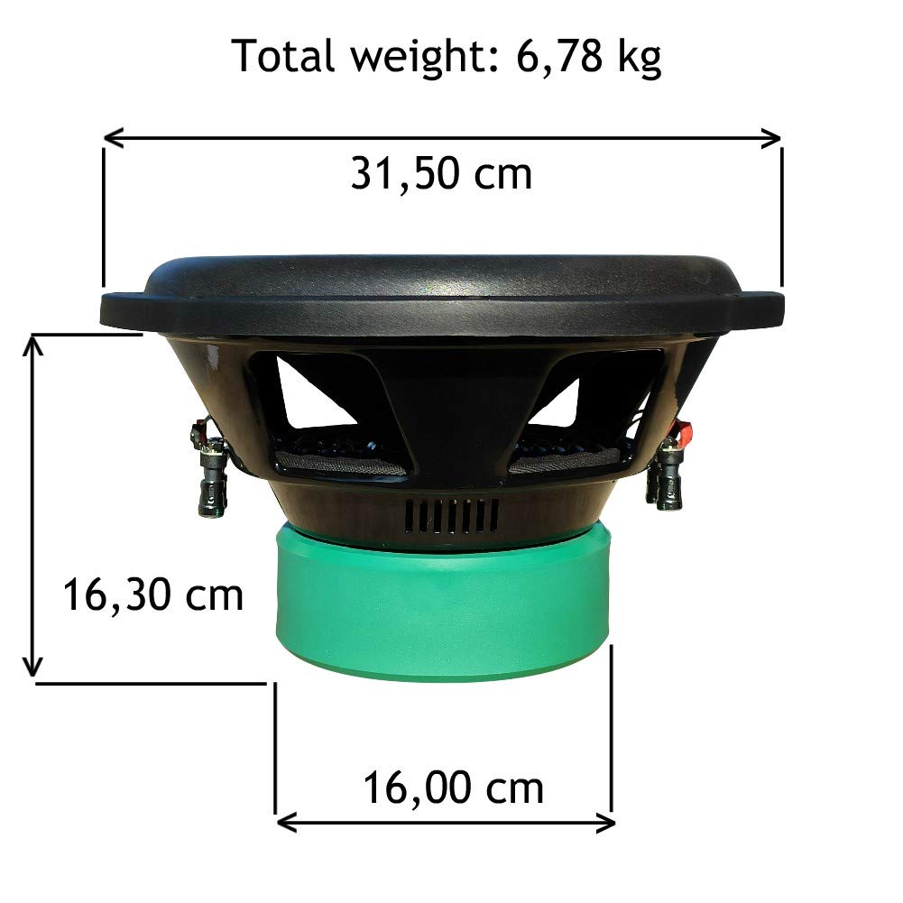 Ipnosis 1 SUBWOOFER IPW 7030.4 30,00 cm 300 mm 12" di diametro doppia bobina dual voice coil 4+4 ohm 700 watt rms 1400 watt max auto car, 1 pezzo