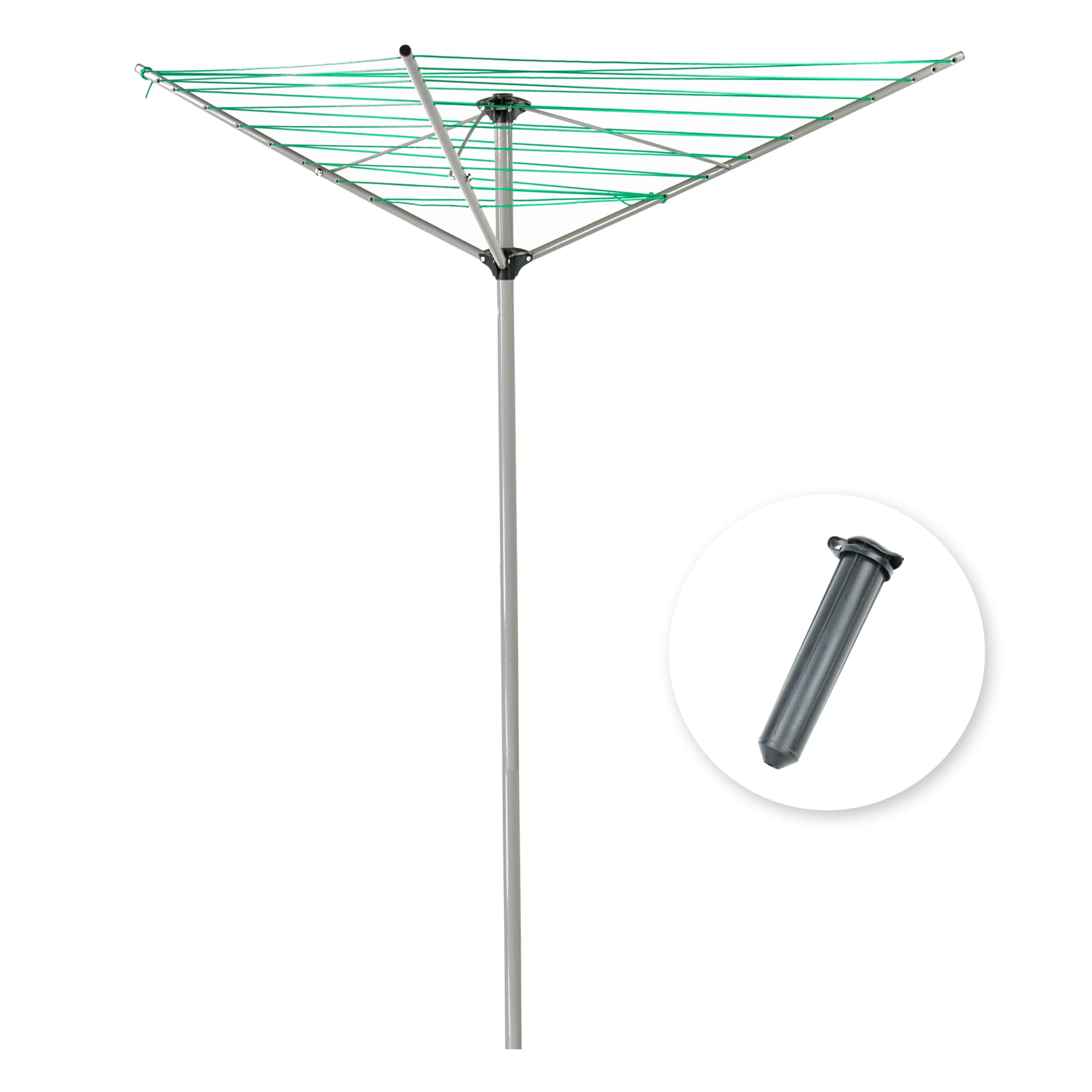KCT 3 Arm Outdoor Rotary Washing Line Clothes Airer 30m Drying Area Clothing Dryer