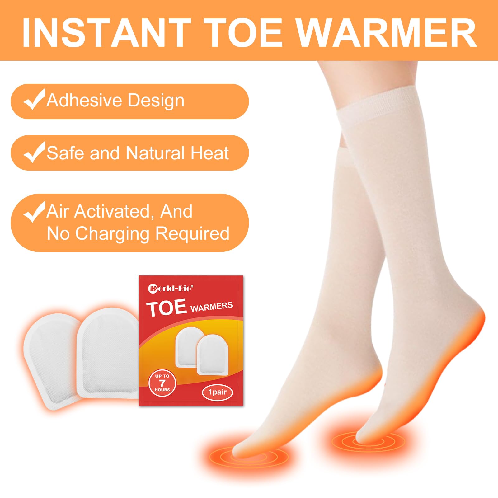 Blobuste Foot Warmers for Feet, Toe Warmers for Women Men, Insole Foot Warmers Disposable, Ultra Thin, Air Activated, 12 Pair