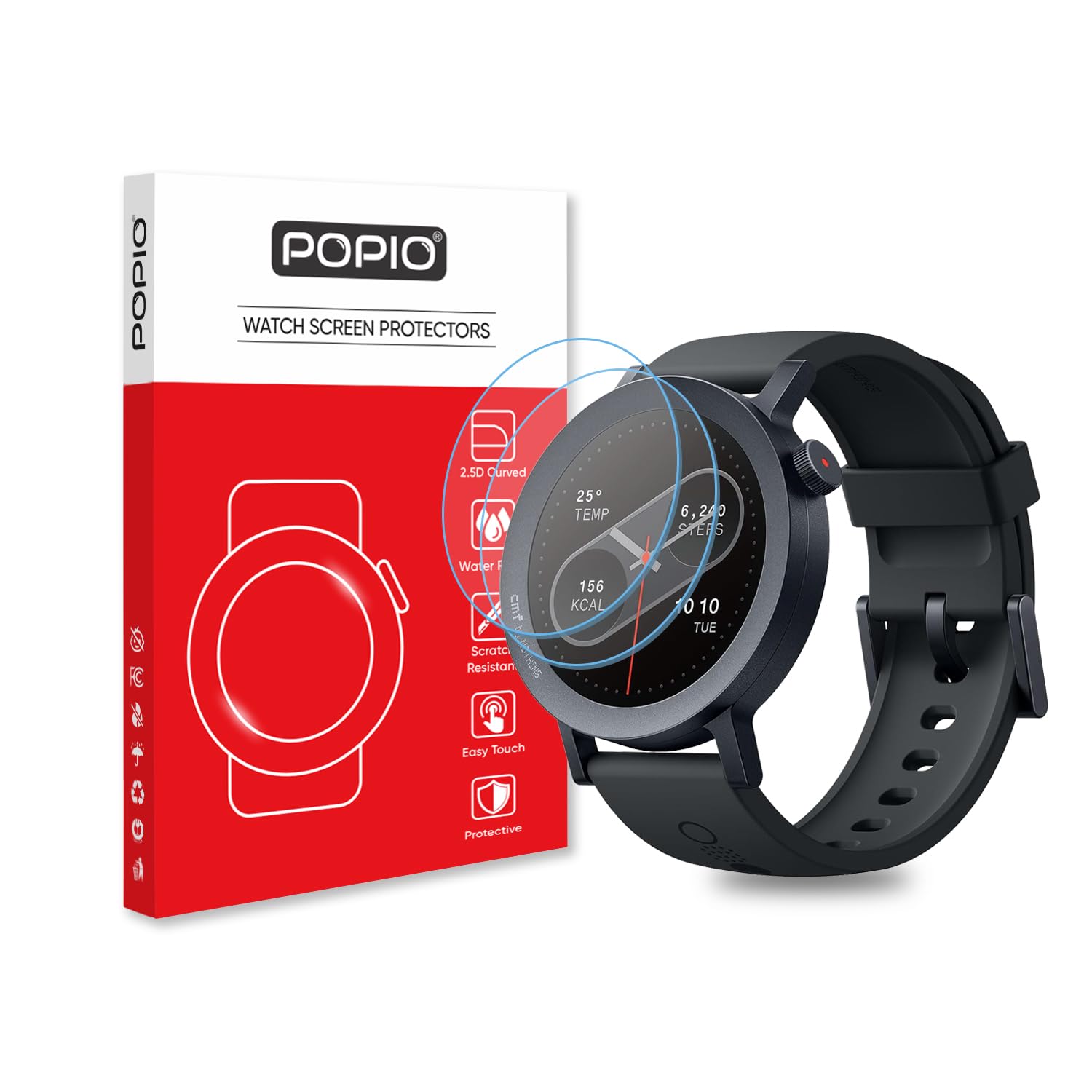 POPIO Tempered Glass for CMF by Nothing Watch Pro 2 (Transparent) Edge to Edge Full Screen Coverage, Pack of 2-picture-26