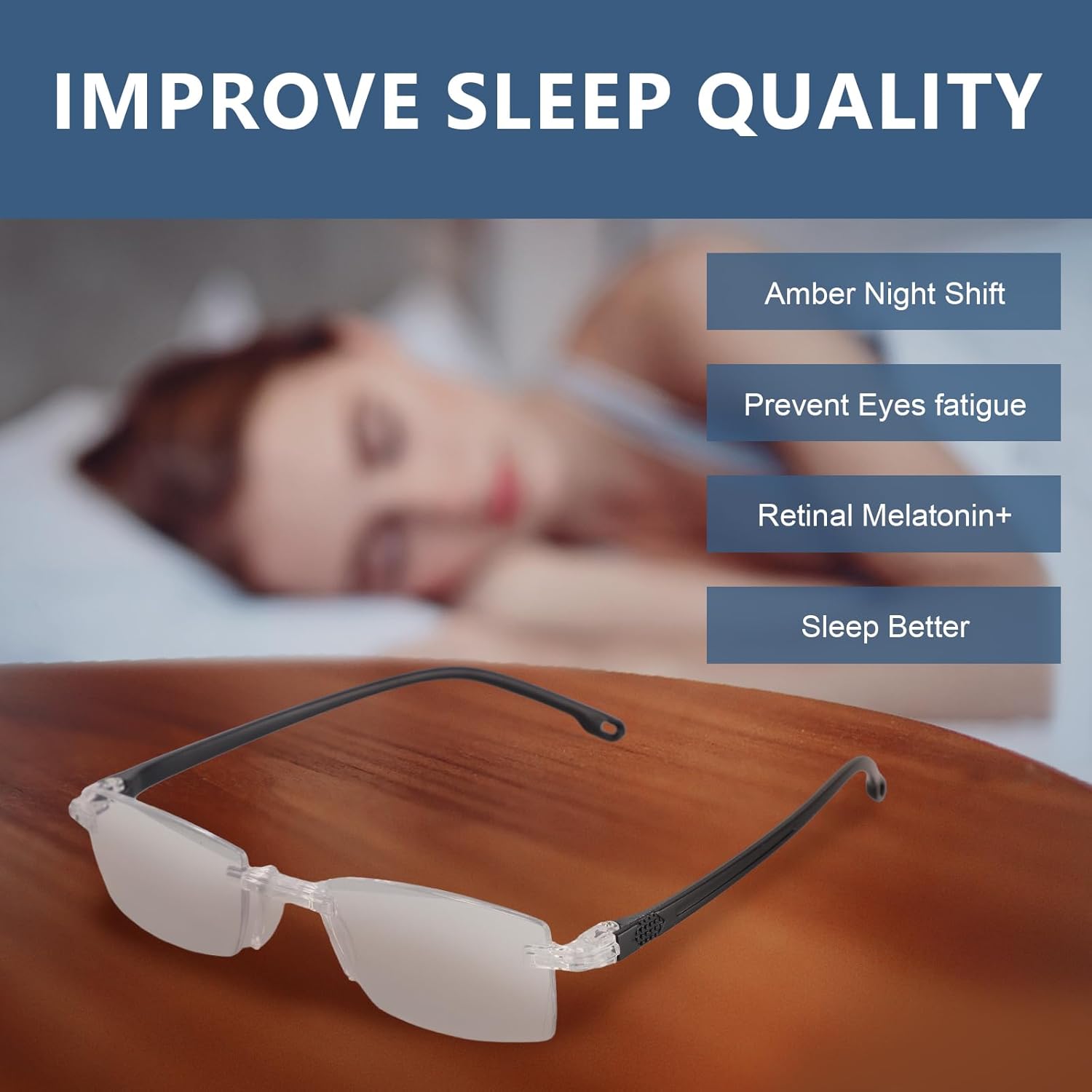 2 Pcs Auto Focus Glasses Intelligent Zoom Smart Reading Color-Changing Anti Blue Light Presbyopia For Men (White) - Image 4