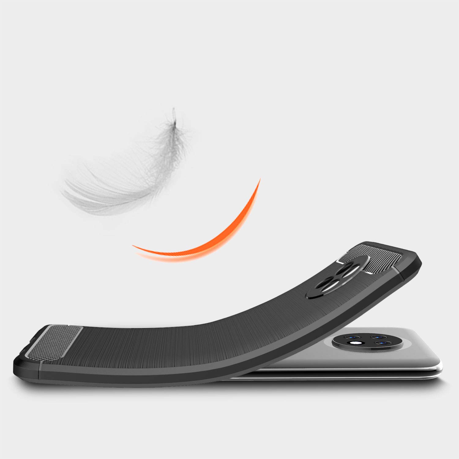 Wuzixi Cover per Xiaomi Redmi Note 9T. Rugged Armor Design, Antiurto Hard PC+Cover in Silicone TPU, Anti-Graffio, Custodia per Xiaomi Redmi Note 9T. Rosso