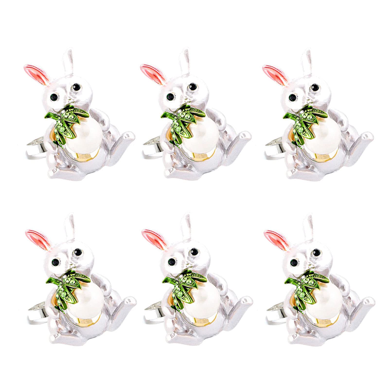 MALSSE Ear Easter Napkins Rings Rings Holders for Easter Party Dinning Table Decorations Family Gatherings Ear Napkins Holders for Kitchen Table