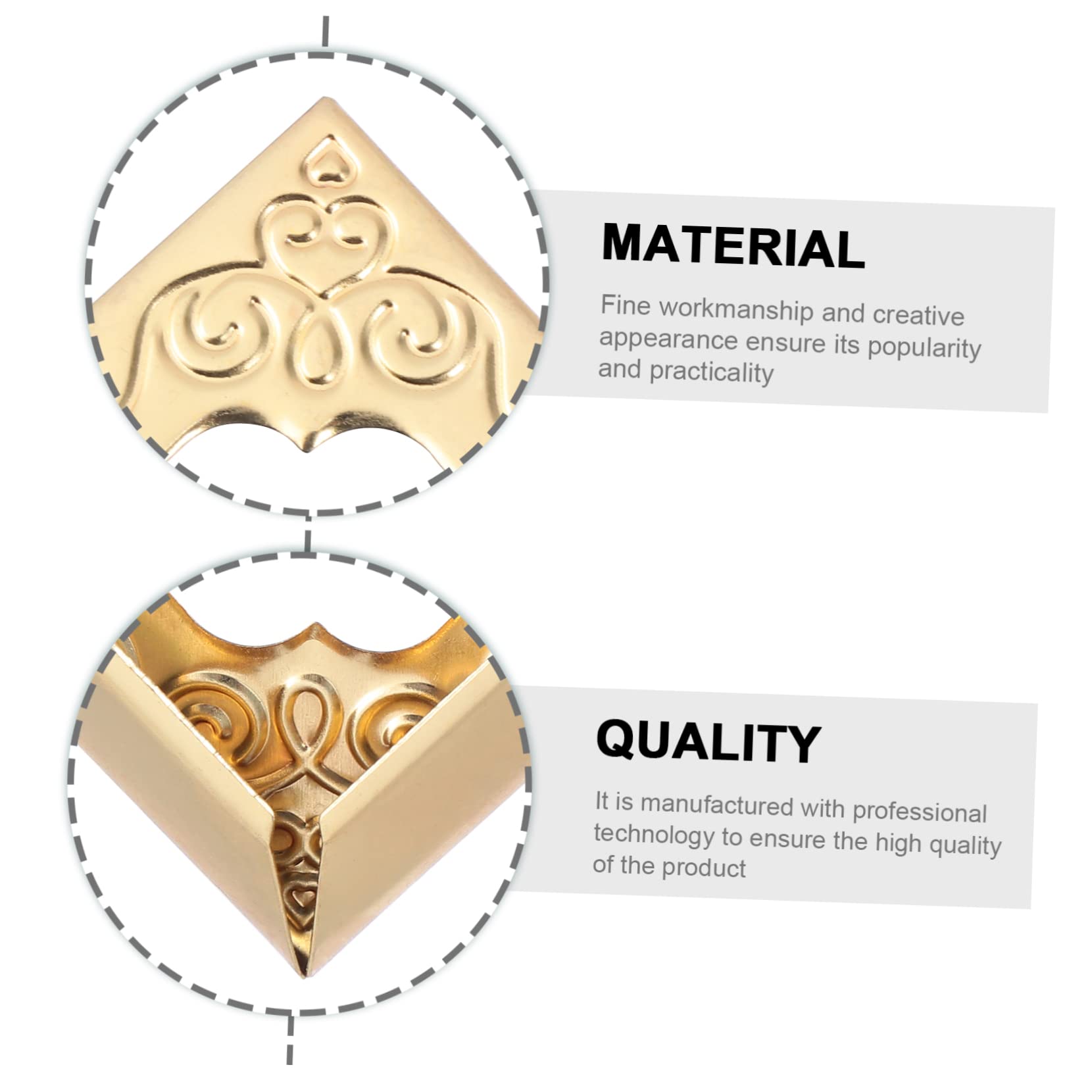 BEBEMOKO 20pcs Antique Style Book Corner Protectors Durable Guards for Photo Albums Scrapbooking Menus and Folders for Notebook Edges