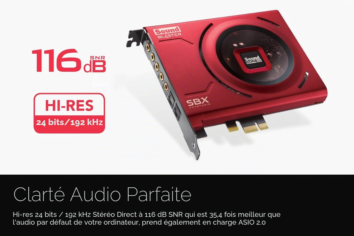 Creative Sound Blaster Z SE Carte Son Interne PCI-e et DAC, 24 bits/192 kHz, SNR 116 DB, ASIO, ampli Casque 600 Ω, égaliseur Micro, Discret 5.1/virtuel 7.1, Prend en Charge Dolby Digital Live, DTS