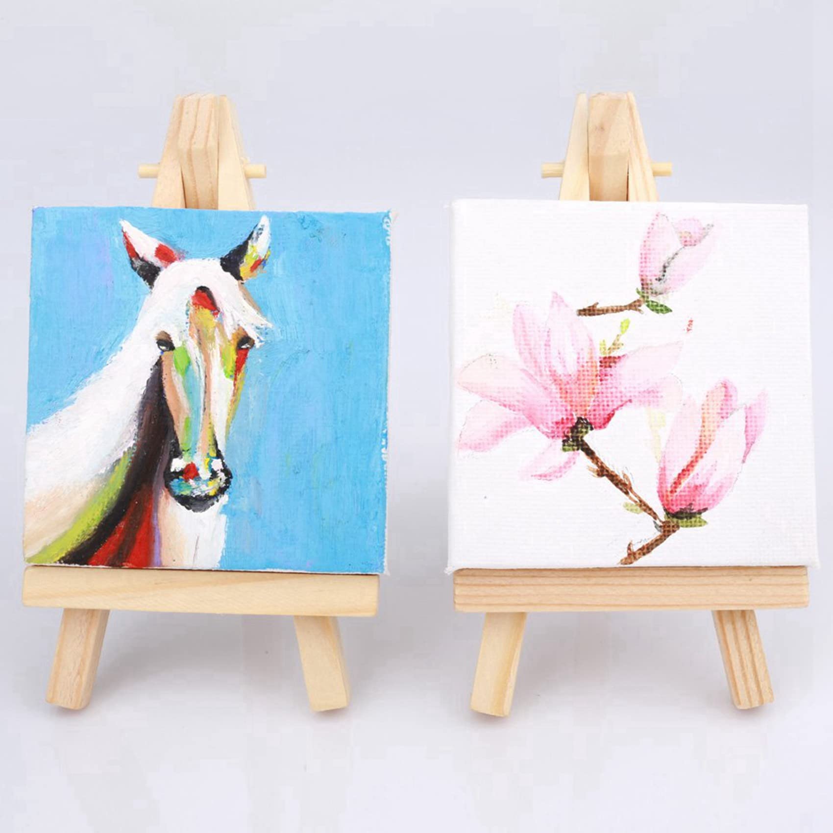 60 set mini espositore cavalletto con tela 8 x 8 cm numeri da tavolo matrimonio pittura hobby fai da te