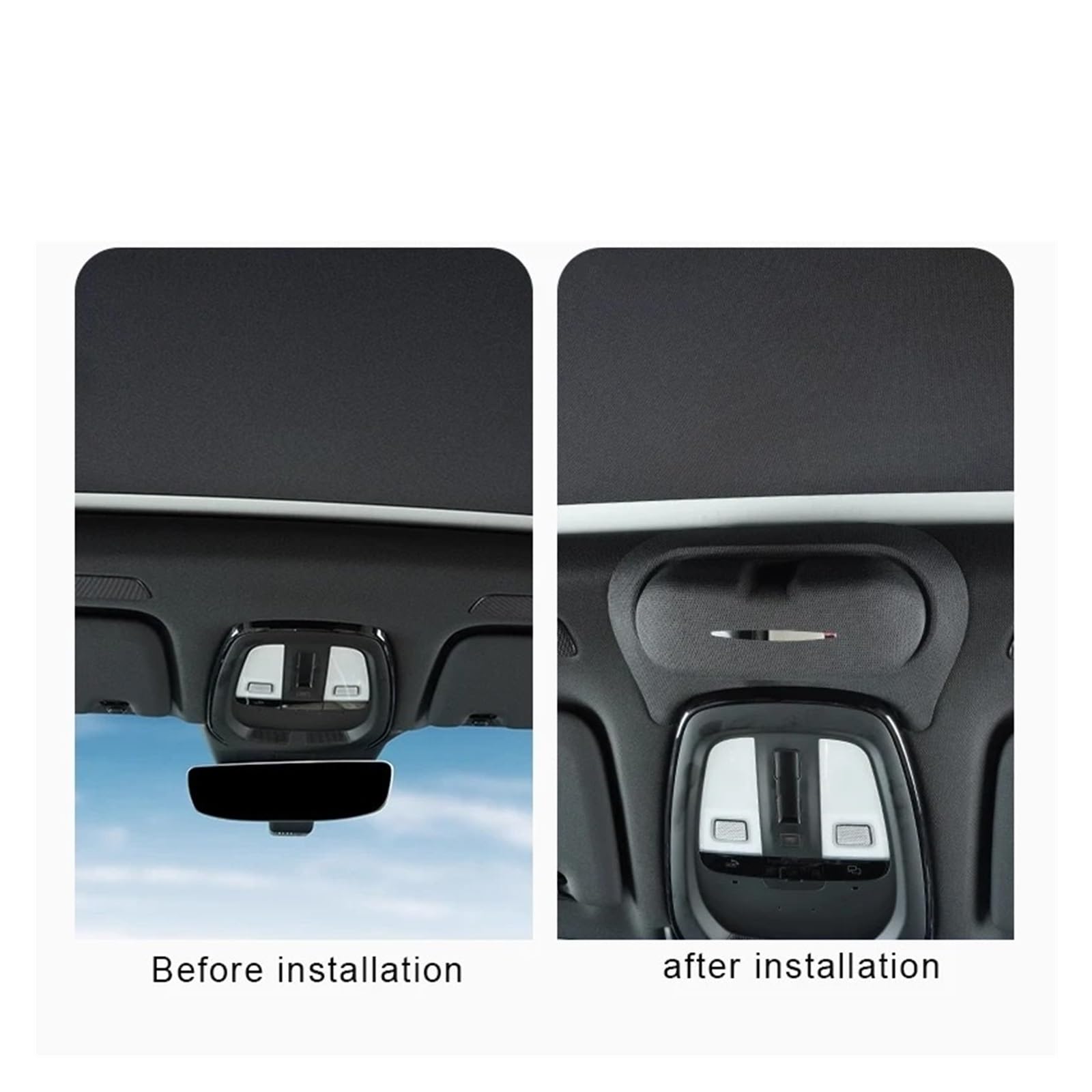 Soporte Gafas Antirayones para S60 2020-2026 1 Uds Estuche Gafas Coche Techo Antiarañazos Clip Portátil Gafas Sol Almacenamiento Interior Negro O Beige Porta Gafas Coche(Black)