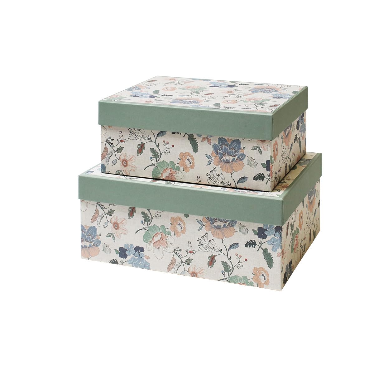 Rössler Papier Eliza 13491537000 Gift Box with Lid, Set of 2 Boxes, Cardboard Boxes Rectangular