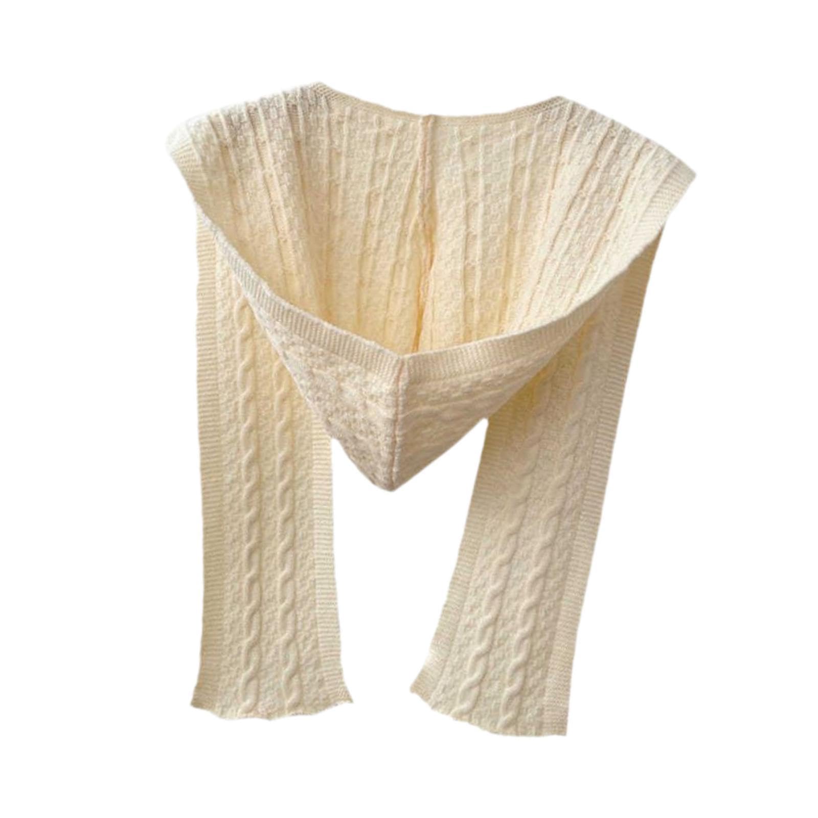 Scarf with Hoodie Windproof Casual Winter Balaclava for Women Walking Female Beige | Clothing Shoes & Accessories | Womens Accessories | Scarves & Wraps-image-6