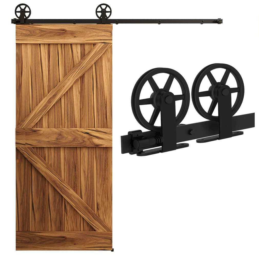 Buy 6.6FT Heavy Duty Barn Door Hardware Kit, Sliding Barn Door Hardware